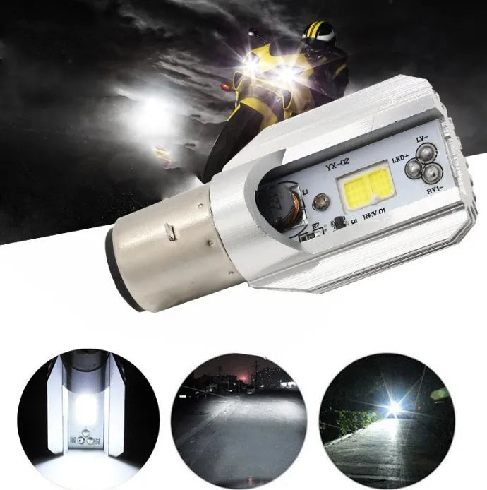 LED high-brightness headlamp with COB 12W chips, aluminium housing, 1200 lumens, 6000K colour temperature