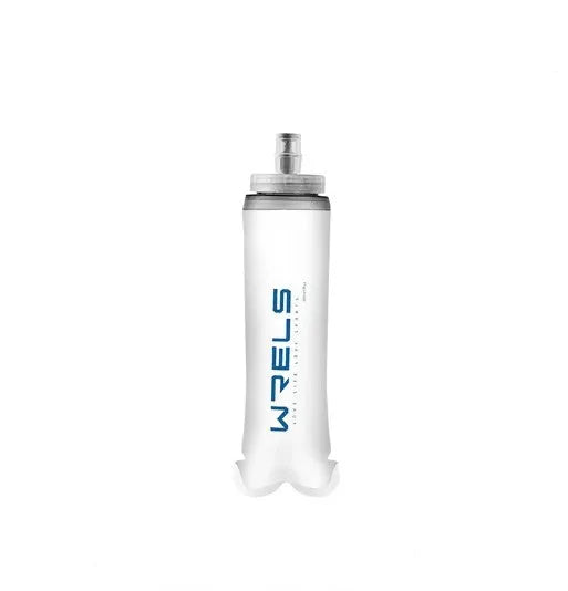 300ml foldable TPU silicone soft water bottle with PP dust cover in frosted white and blue or red
