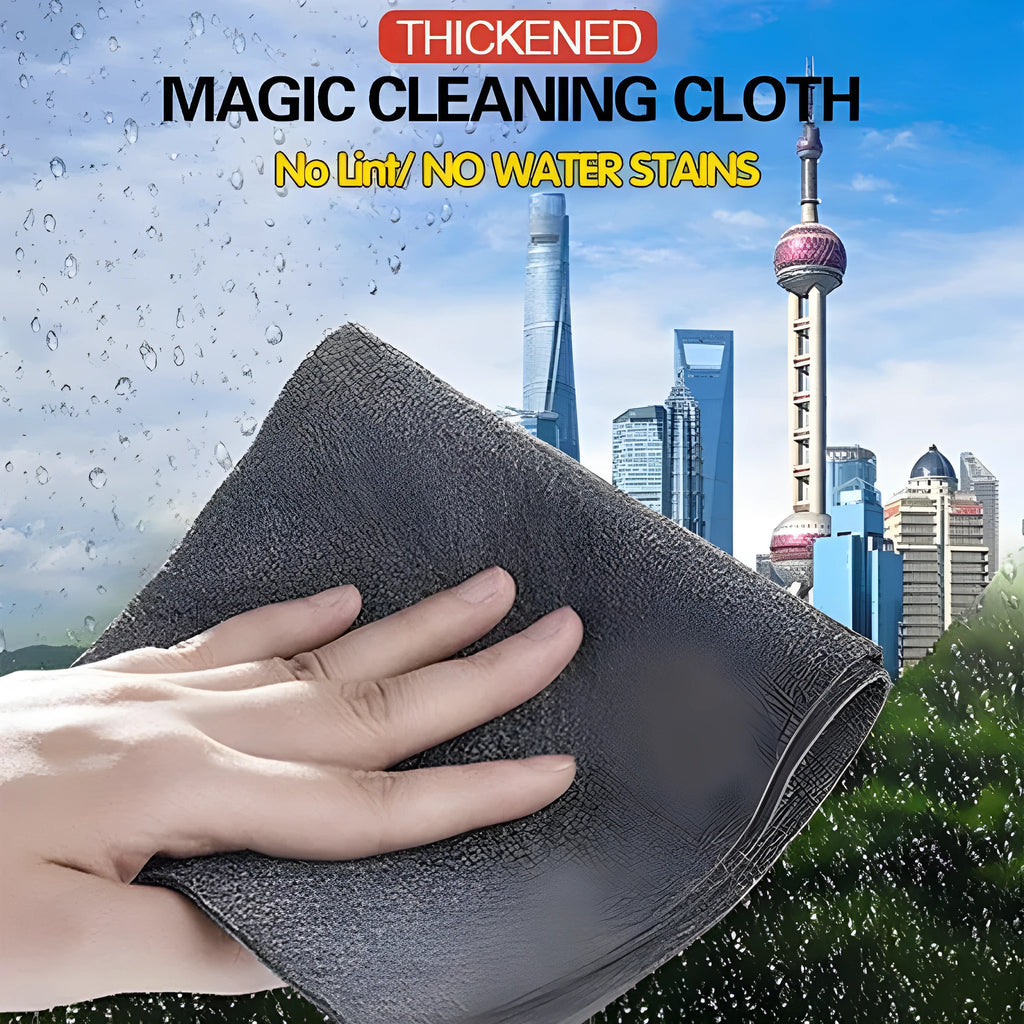 Thickened magic microfiber cleaning cloth in black, grey or white, 20x30cm to 50x80cm, for glass, mirrors and cars