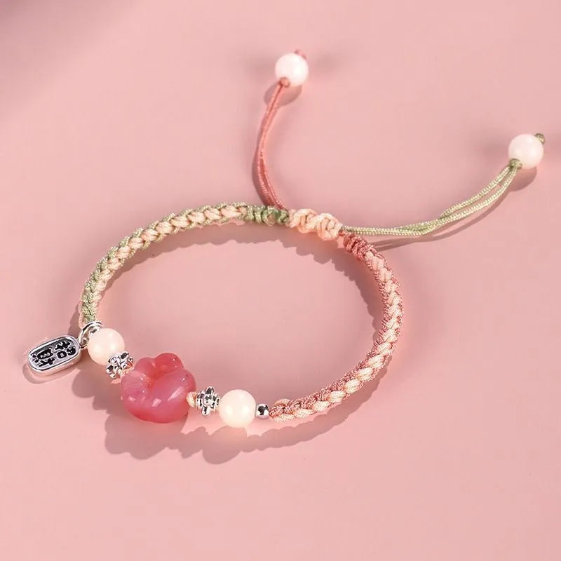 Cat's paw design woven bracelet in couple style with manual processing