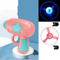 Six-pack of LED flying saucer launcher toys with colourful discs and target boards