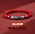 Cinnabar sandstone bracelet with manual craftsmanship in national style design