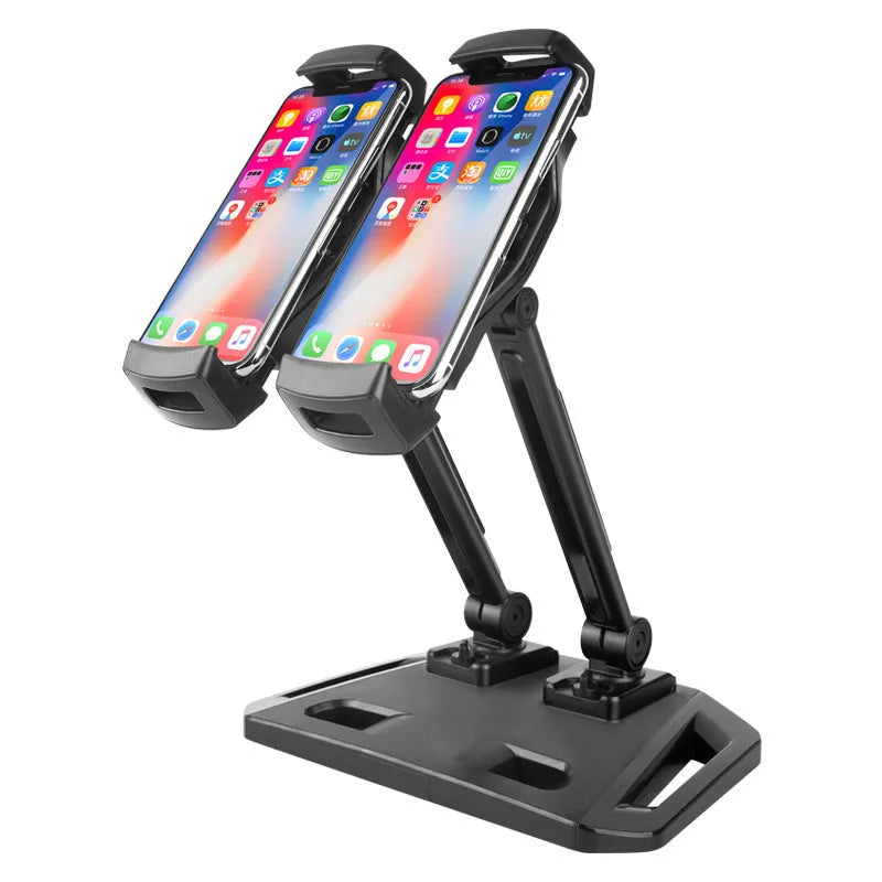 Desktop double stand aluminium alloy phone holder in white colour