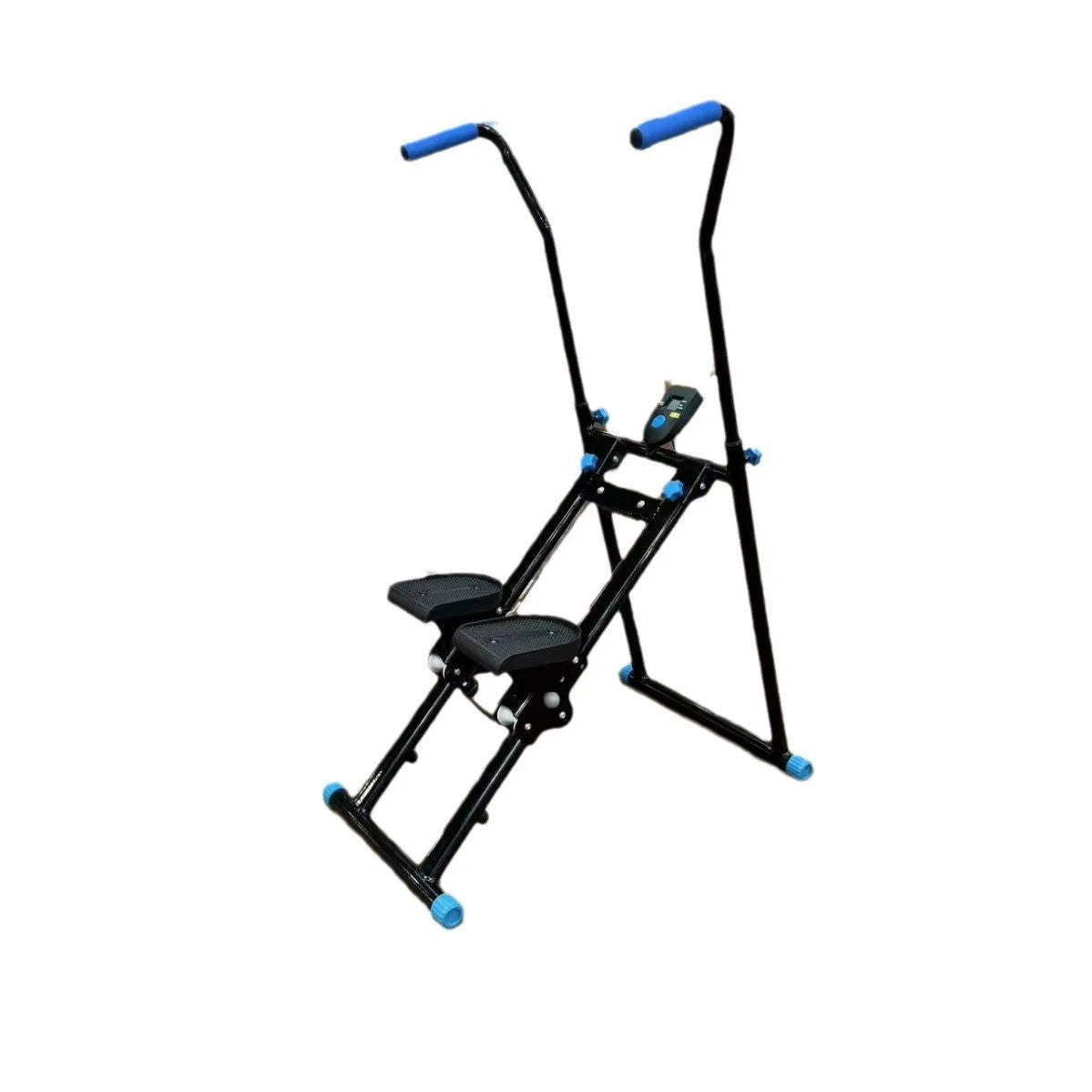 Foldable white multi-function treadmill with integrated indoor climbing frame for home gym.