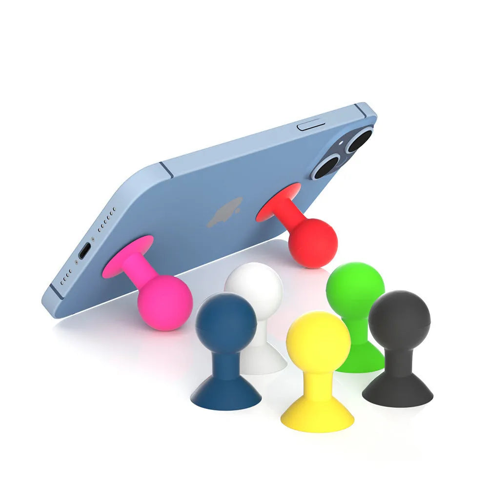 Silicone octopus ball mobile phone holder in blue, yellow, green, red, white, black, rose red, and one-piece colours
