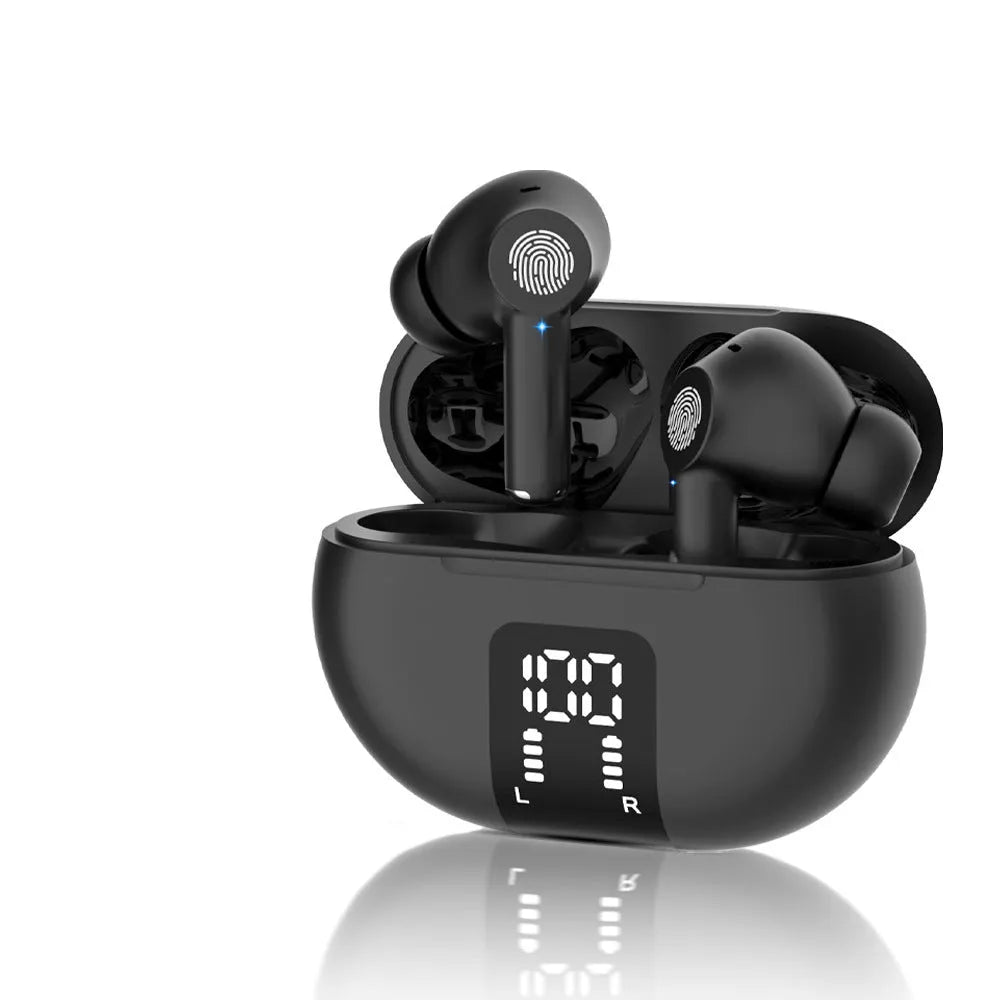 M10 TWS Bluetooth translation earbuds in white or black with touch control and 6.2 by 2.4 cm ABS body