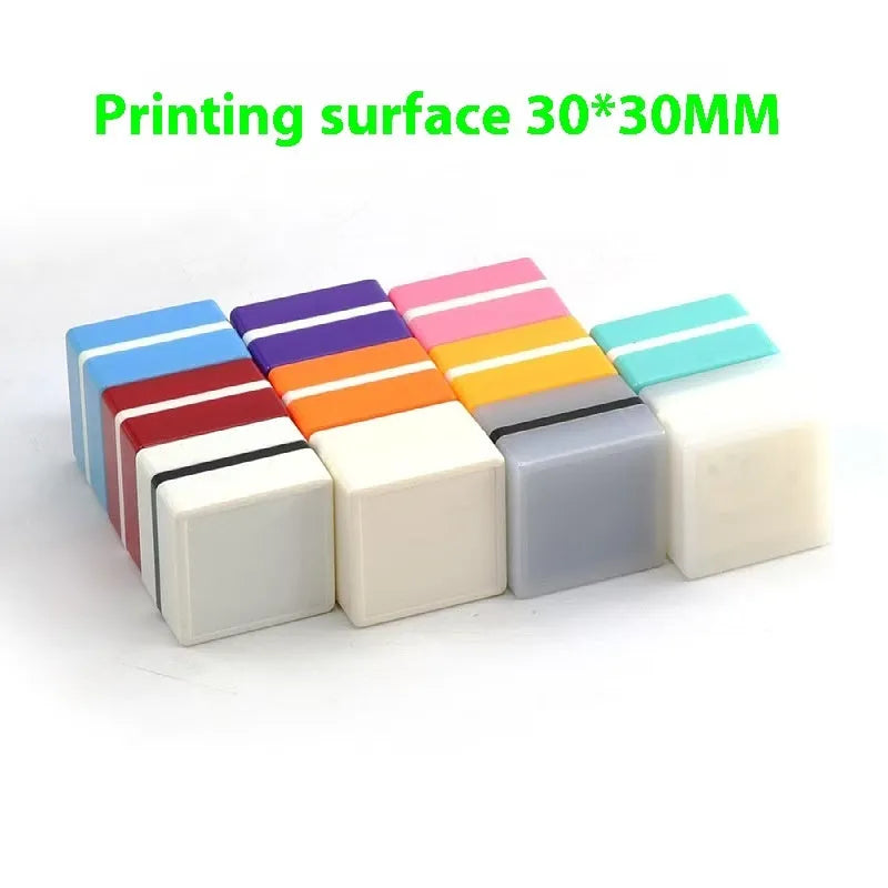 Square plastic hand account cartoon shell pet seal stamp shell in beige with black edge
