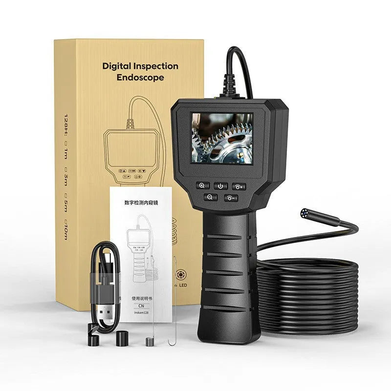HD waterproof inspection camera with 8mm diameter probe for automotive repair and plumbing diagnostics