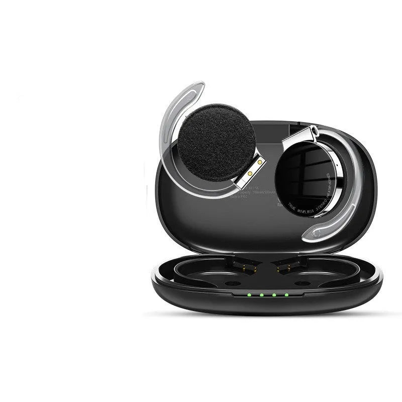 Black and white sports wireless Bluetooth earphones with ear plug design