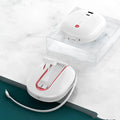 White or black two-in-one power bank with built-in plug showing 10000mAh capacity and compact 92x108x30mm dimensions