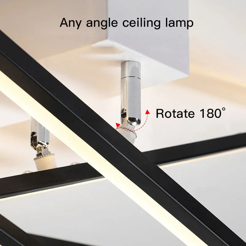 Modern six-head wave-style LED ceiling light in black or gold finish with white or warm light options.