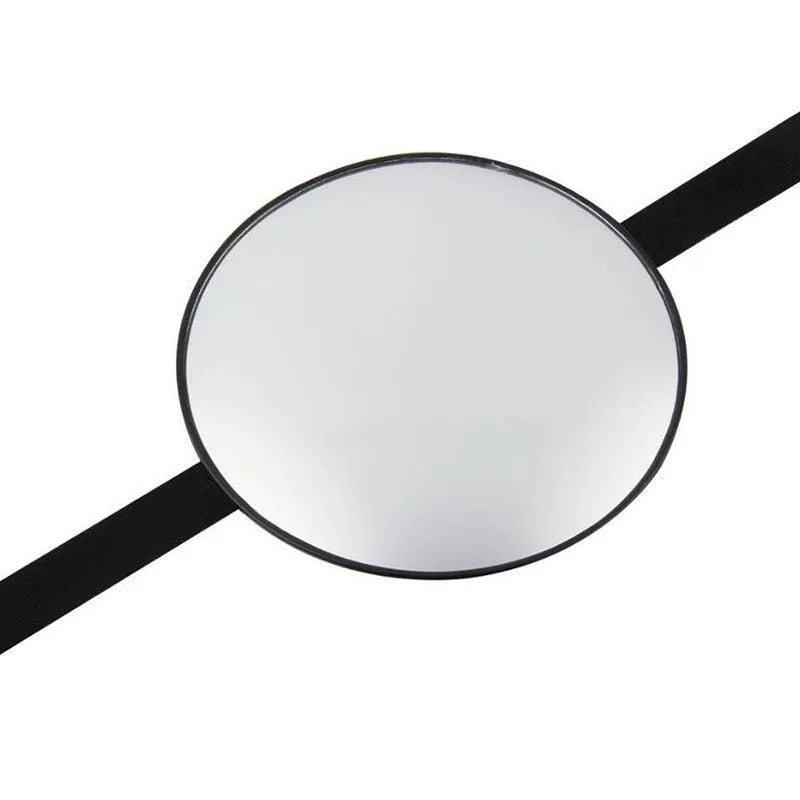 Black baby safety seat rearview mirror with 17cm diameter mounted on car headrest