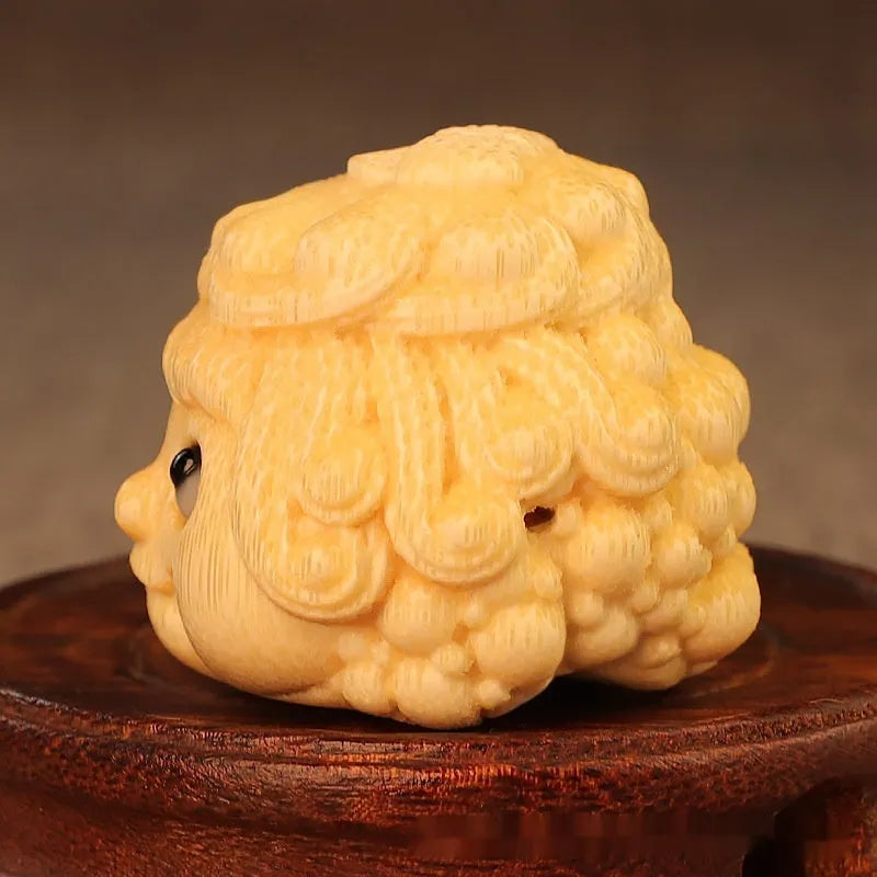 Solid bamboo golden toad princess ornament in cute style for household decoration