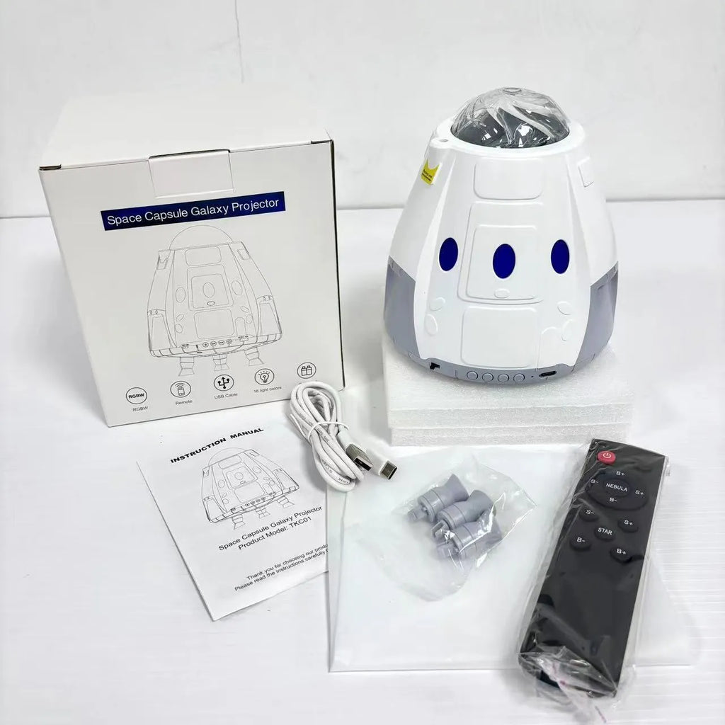Creative Space Capsule Starry Atmosphere USB Projection Lamp in Space White or Space Gray