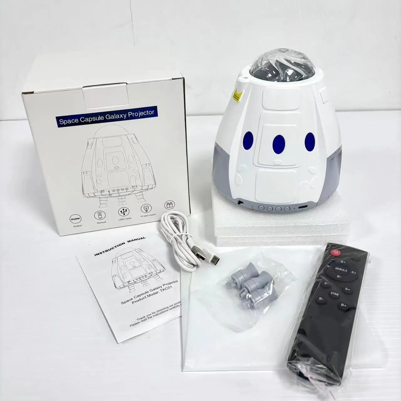Creative Space Capsule Starry Atmosphere USB Projection Lamp in Space White or Space Gray