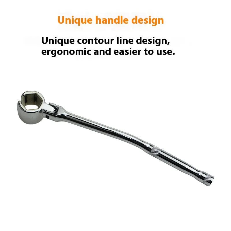 Round sleeve oxygen sensor removal tool with 22mm hexagonal end and bright chrome finish.
