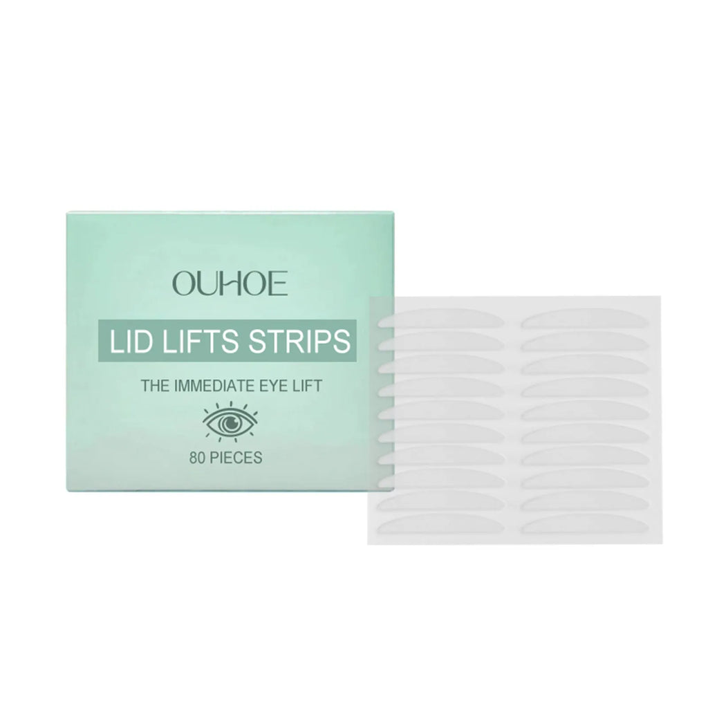 Pack of Bright Eyes Eyelid Stickers, 80 pieces, with hydrating formula ingredients listed