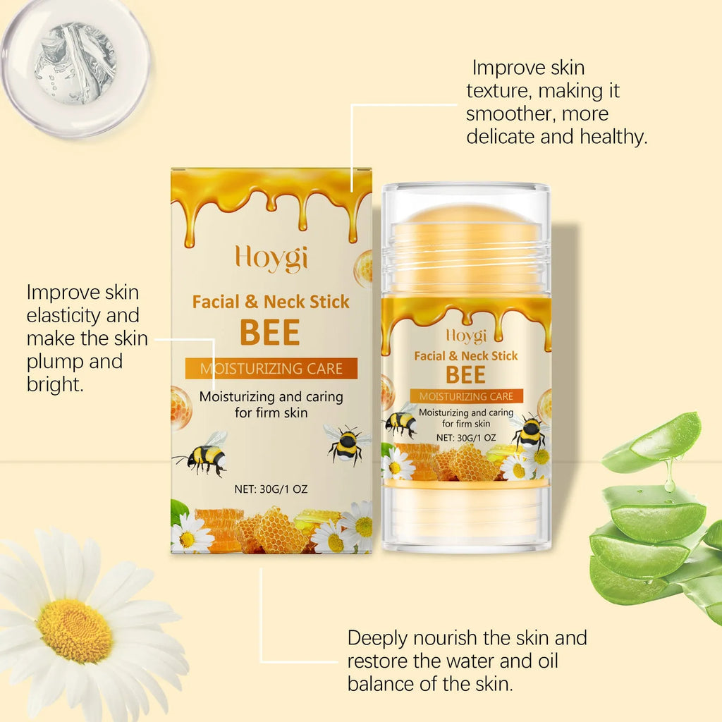 30g twist-up moisturising essence stick for facial skincare with bee venom and botanical extracts.