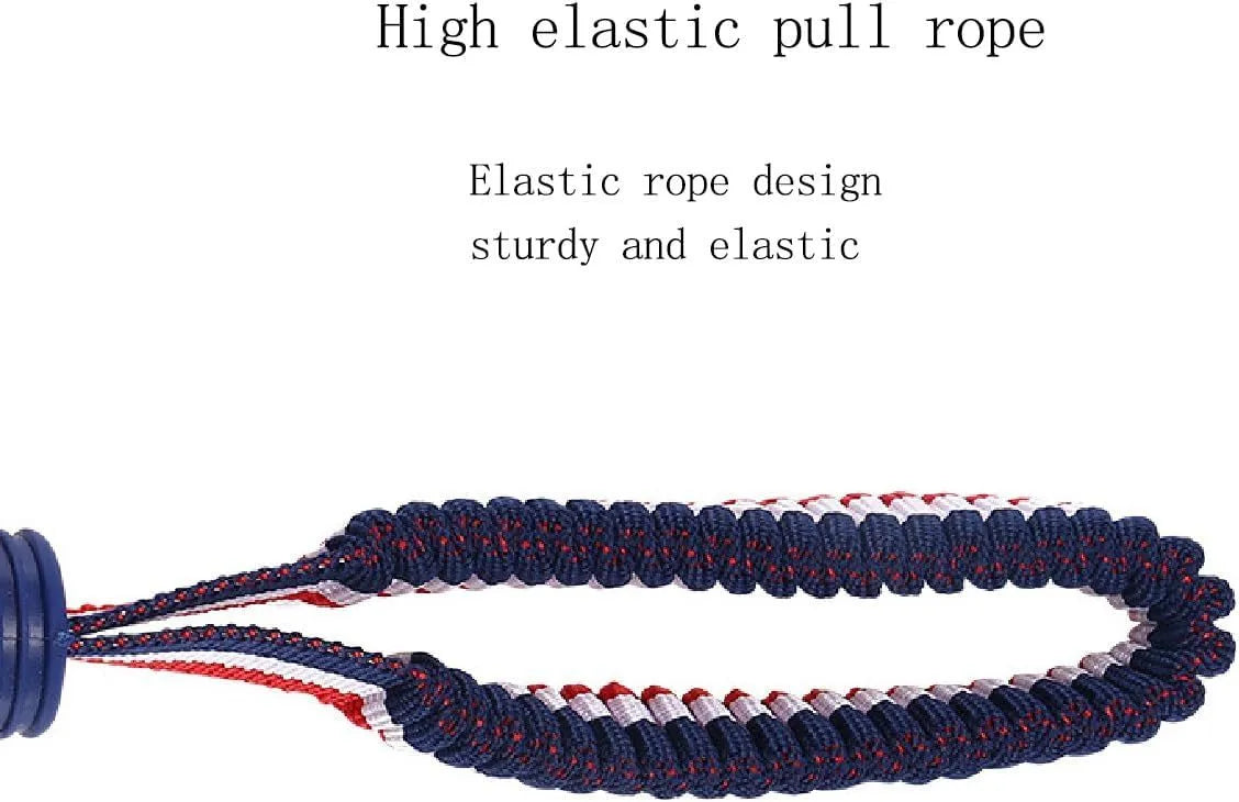 Blue dog ball with rope toy showing textured rubber surface and rope attachment