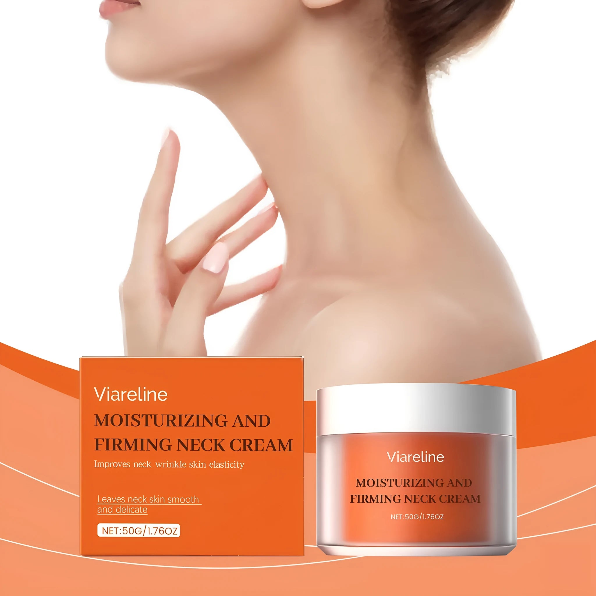 50g moisturising neck cream in 6.3cm square container for contour care