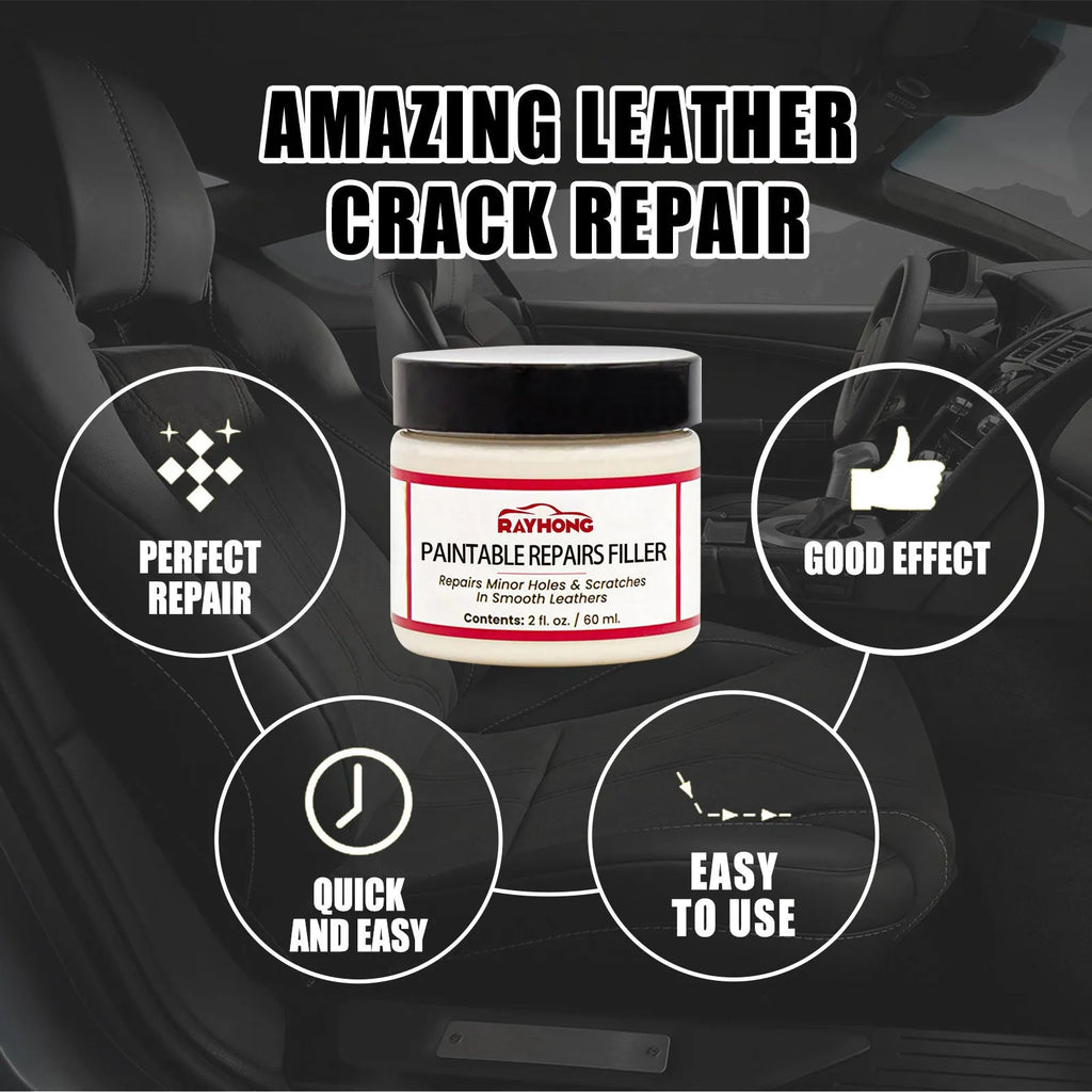 60ml tube of leather repair paste for car seats and sofas measuring 5cm by 4.4cm