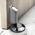 Modern invisible door stopper in zinc alloy showing brushed nickel finish