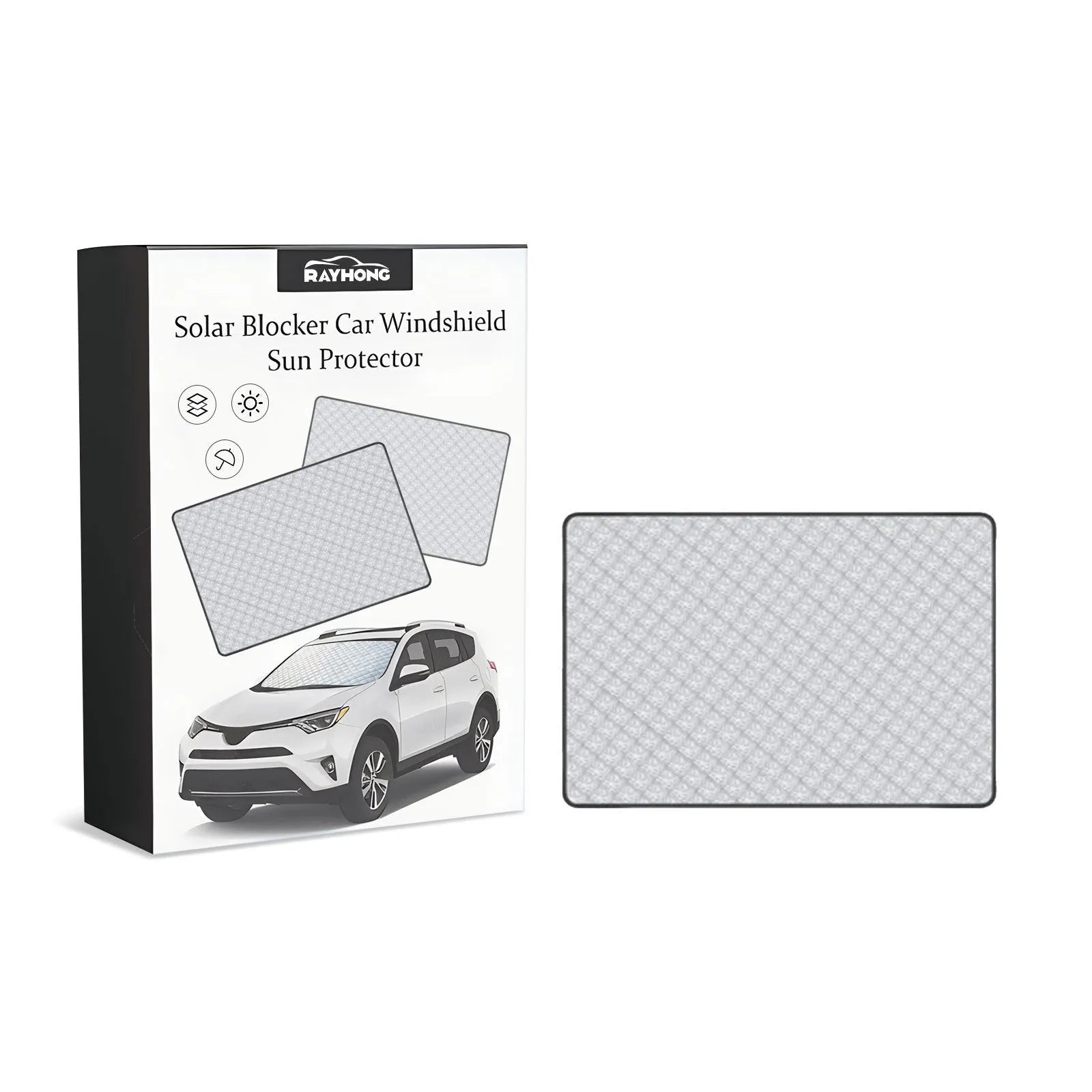 Car windshield frost protection cover with aluminium film layer and nylon fabric, size 140x95cm