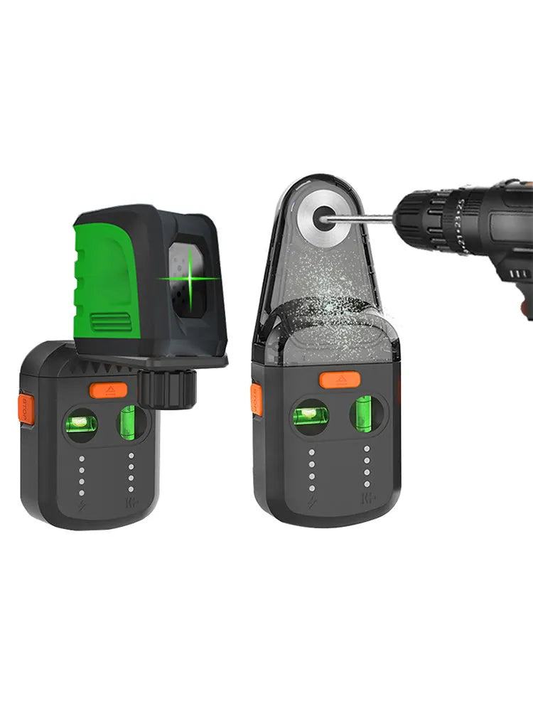 Dust collecting red light level meter bracket for electric hammer drills with laser guide