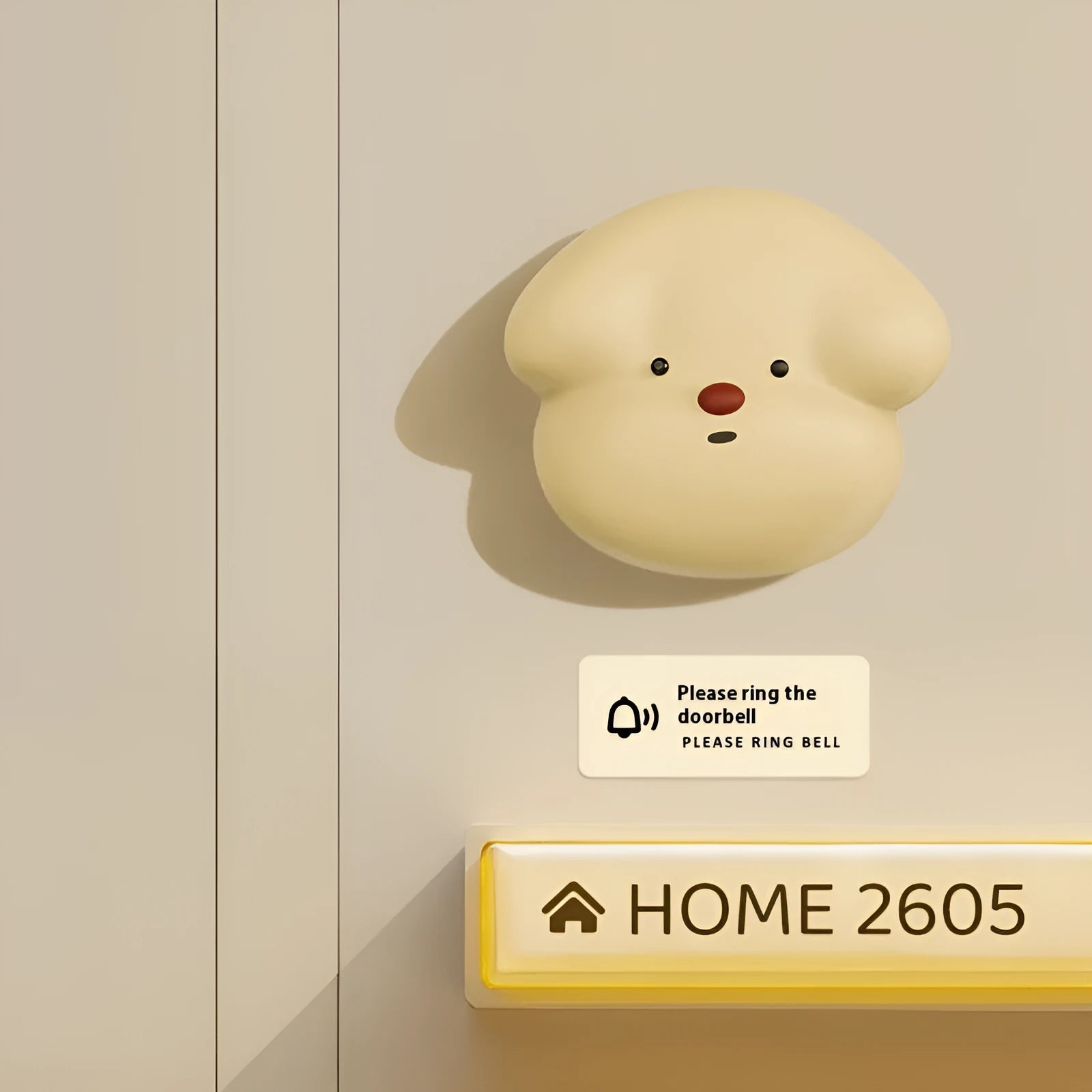 Wireless plug-in beeper doorbell system in milky yellow and white colour options with self-generating transmitter
