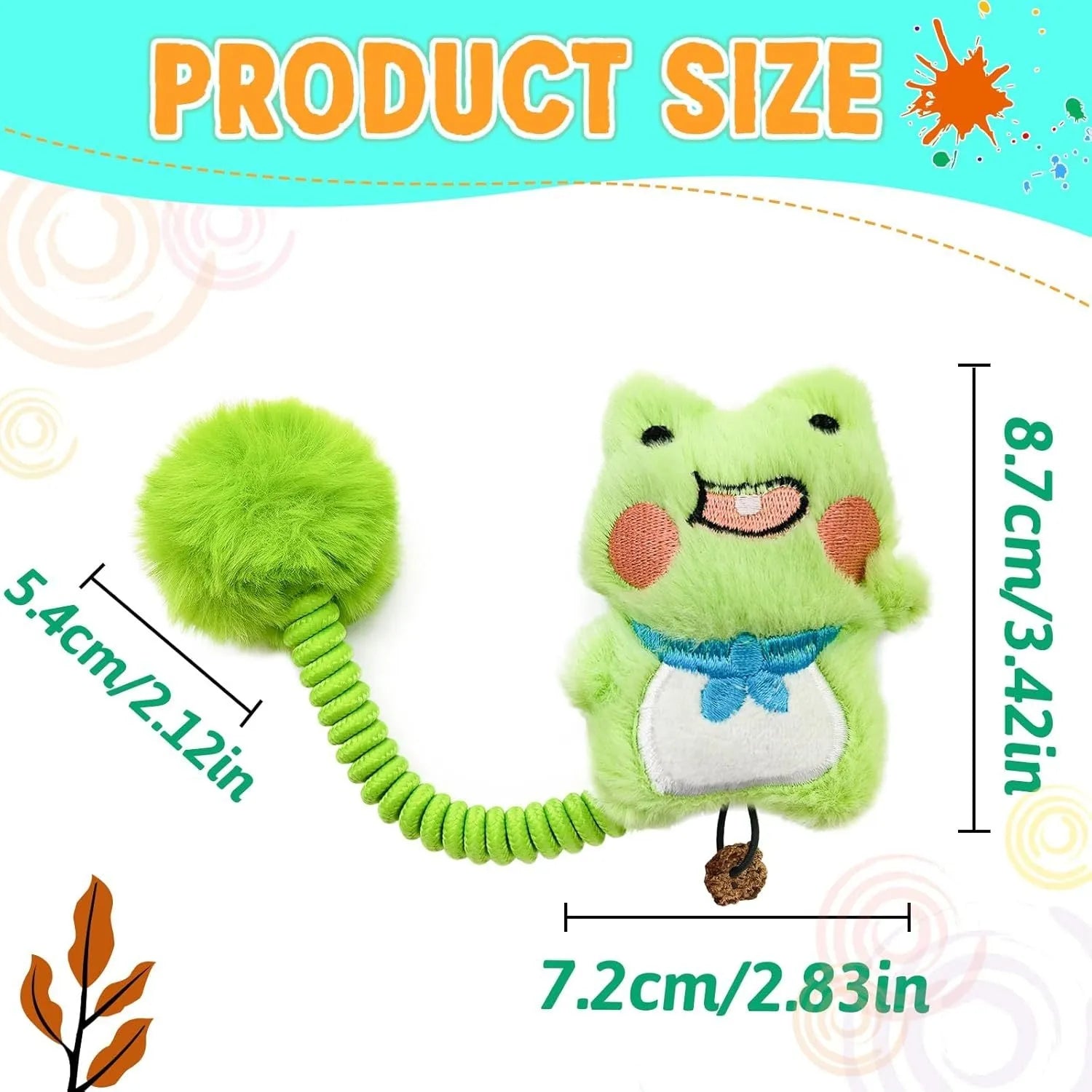 4-in-1 interactive cat toy set with plush animal, silvervine fruit, stretching spring, and fuzzy red ball.