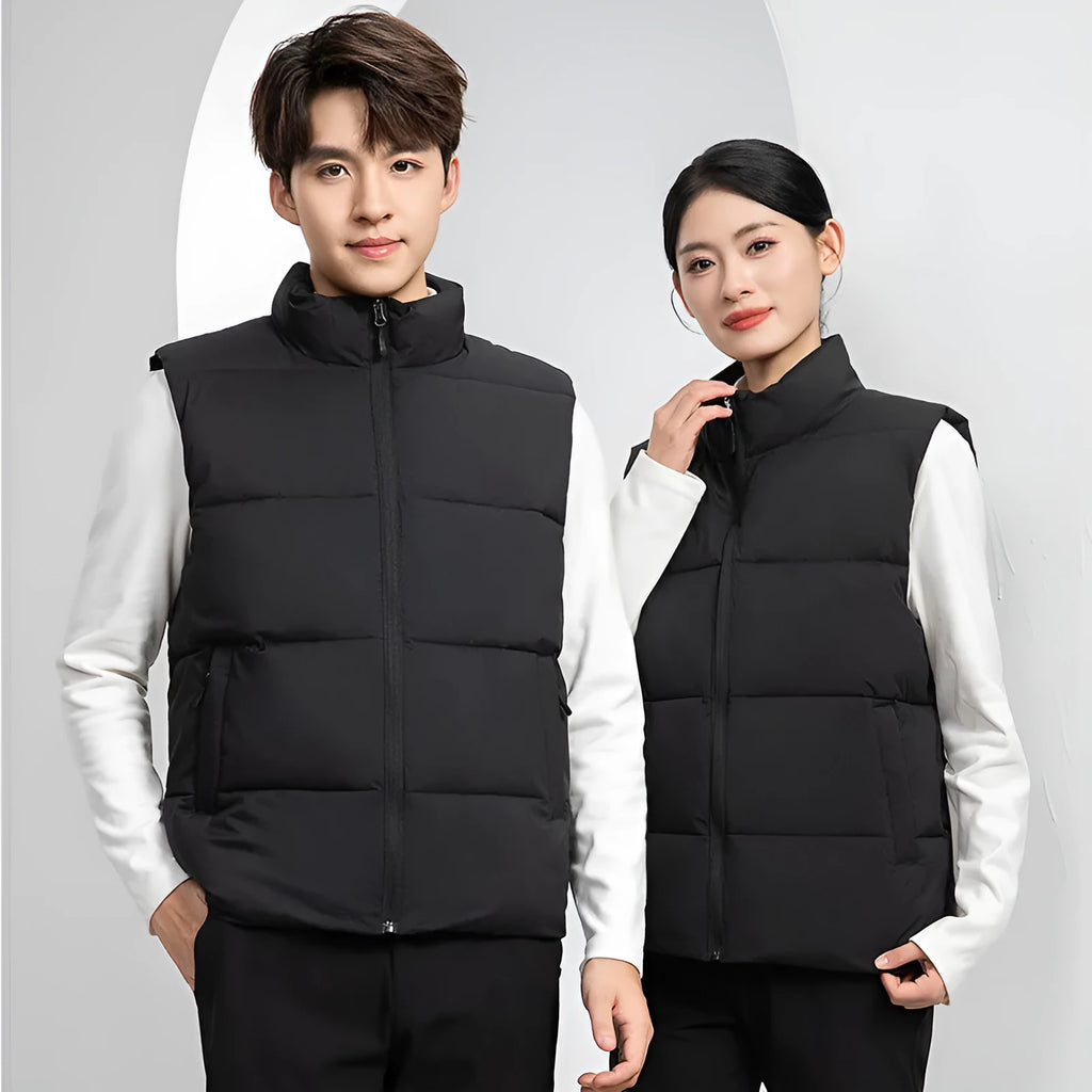Soft Shell Waterproof Down Cotton Vest Work Clothes for Men in Black Red Deep Purplish Blue L to 5XL Autumn Cold Protection Polyester Large Size