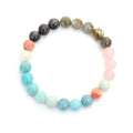 Bohemian stone necklace and bracelet set with colourful tassel pendant