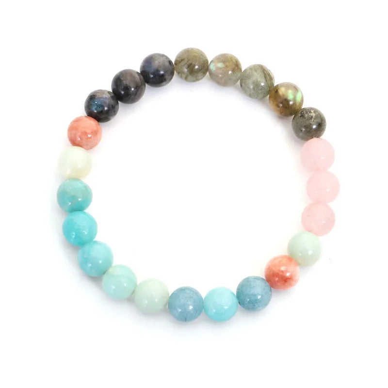Bohemian stone necklace and bracelet set with colourful tassel pendant