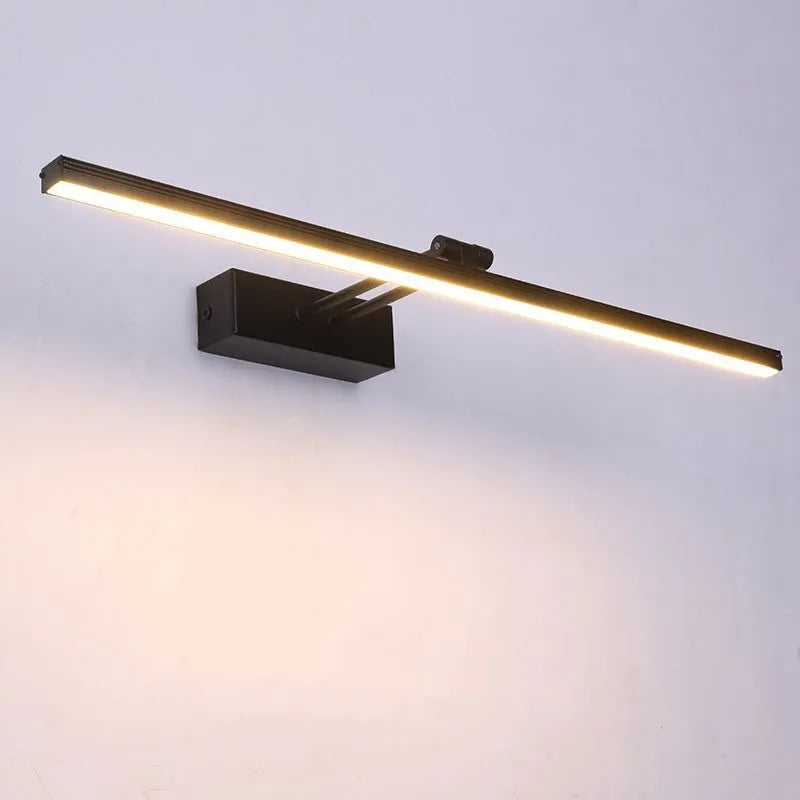 LED bathroom mirror light strip in black or white, 50cm 60cm 80cm, 10W 12W 16W, wall-mounted for bathroom mirror