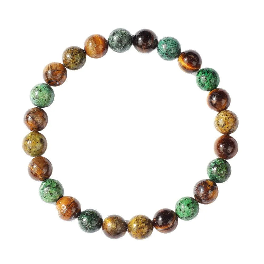 Tigereye stone bracelet with antique flower design measuring 18mm in L1805 colour