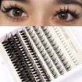 DIY false eyelash glue suit set with segmented artificial fibre lashes and dual-colour glue with brush tweezers