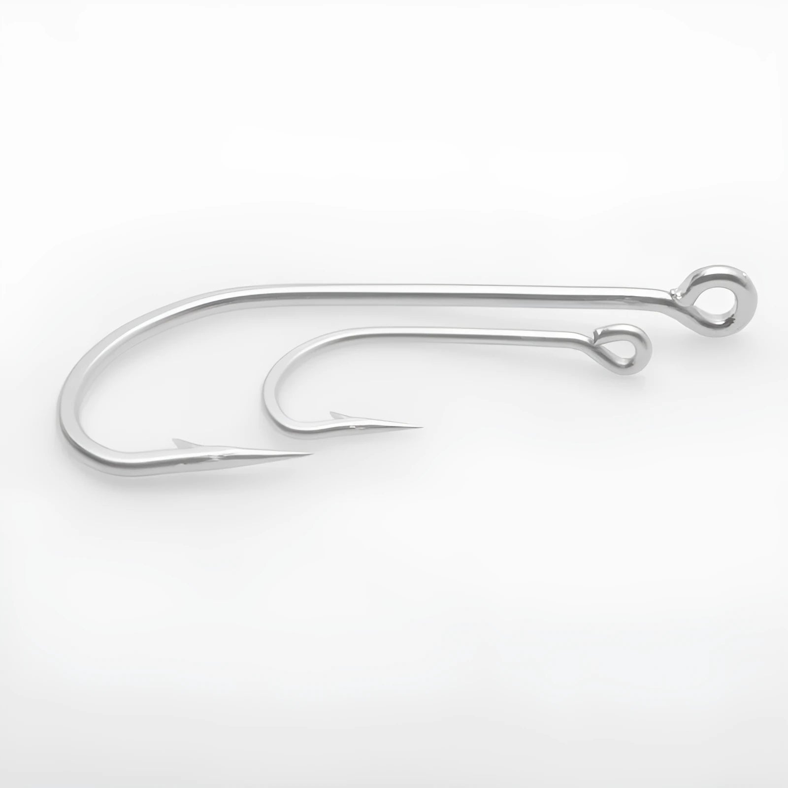 Assortment of alloy sea fishing hooks in various sizes from Style1 to Style14 on a blue background