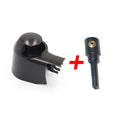 Black plastic rear wiper cover nozzle replacement part for Volkswagen Tiguan and Golf cars.