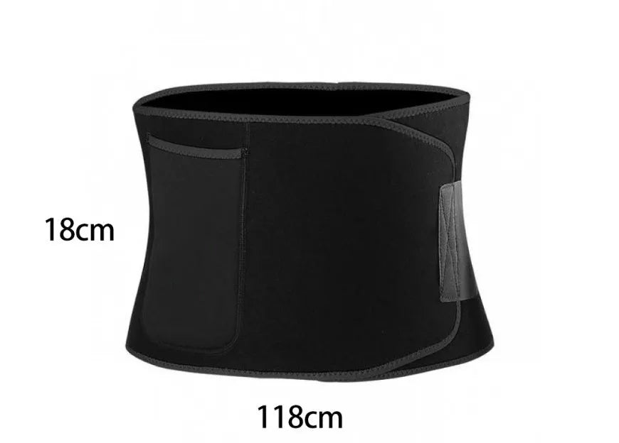 Black adjustable neoprene waist abdominal belt for adult fitness and yoga