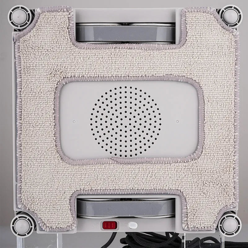 White intelligent window cleaning robot device for high-rise glass surfaces