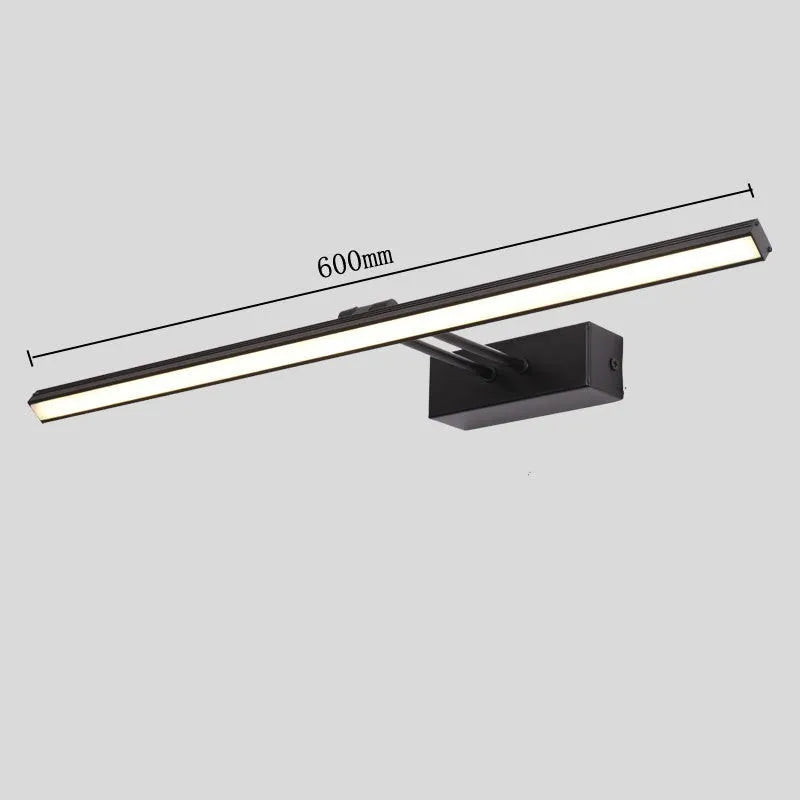 LED bathroom mirror light strip in black or white, 50cm 60cm 80cm, 10W 12W 16W, wall-mounted for bathroom mirror