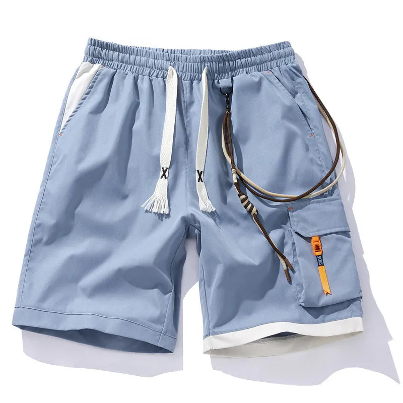 Men's plus size bamboo fibre shorts in a straight-leg cropped style with a high waistband.