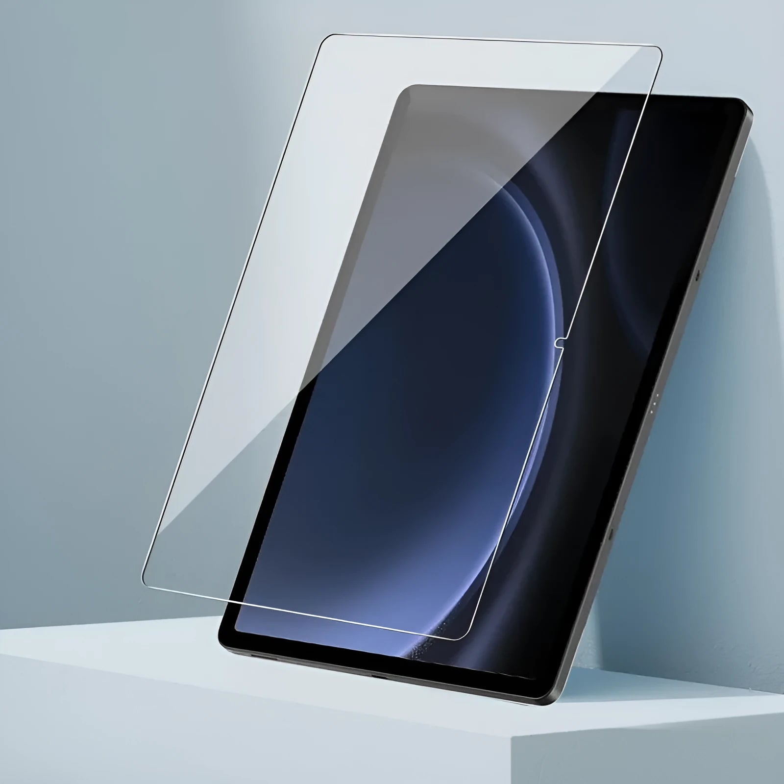 Tempered glass screen protector for Samsung Galaxy tablet with HD clarity and full coverage.