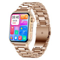 Pink, black, and silver grey AMOLED NFC smartwatch on a silicone strap showing its 1.8-inch touchscreen.