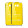 Black full screen glass tempered film for Xiaomi phones on a white background