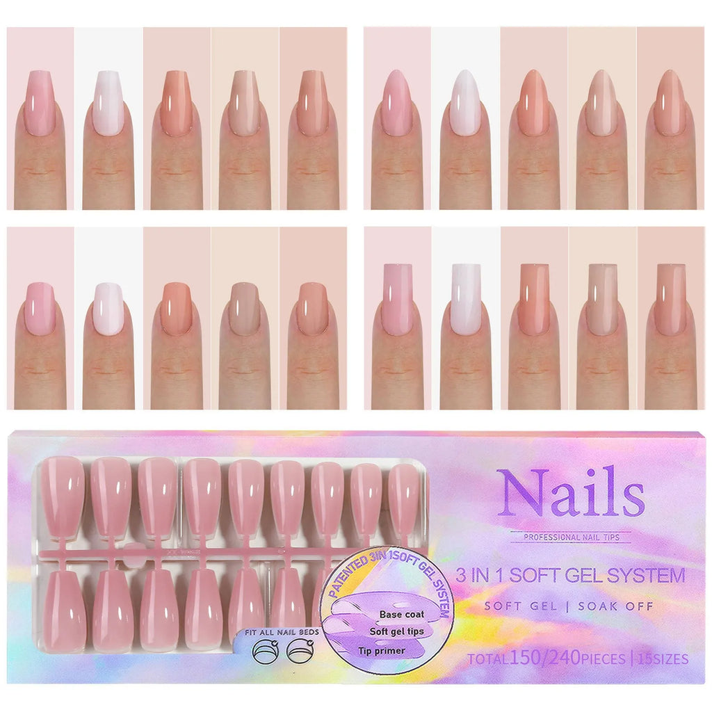 Nude seamless removable nail stickers in ultra-thin design for sweet and hot girl styles
