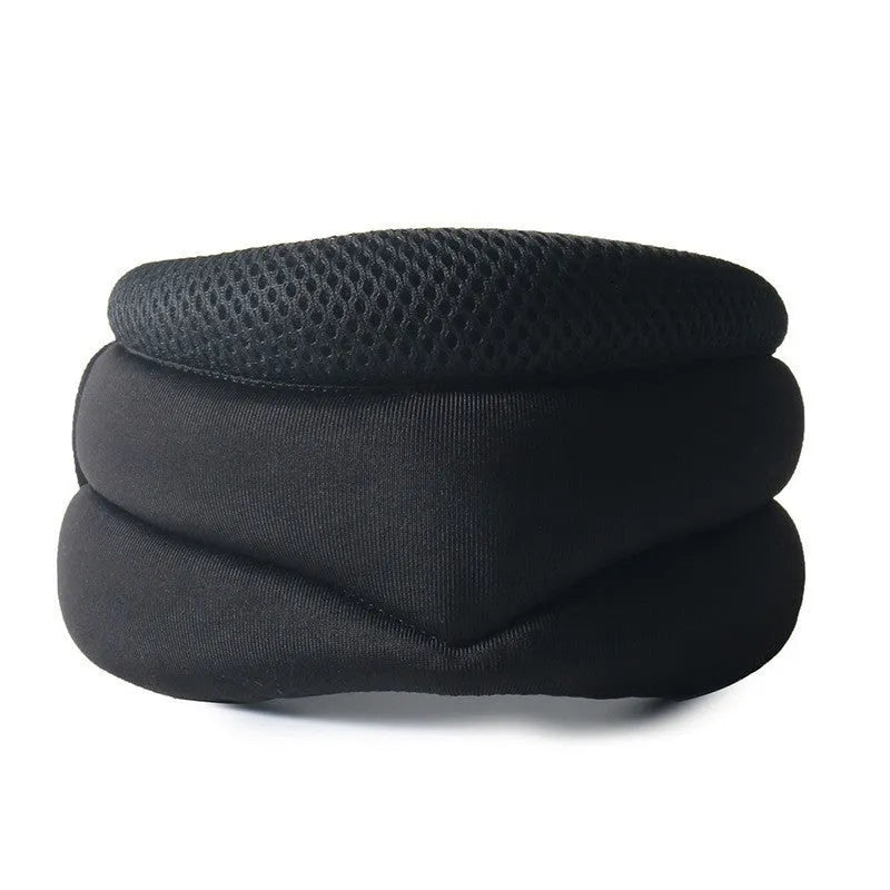 Black foam cervical collar neck brace with adjustable integrated fasteners, 40cm free size, for neck pain relief