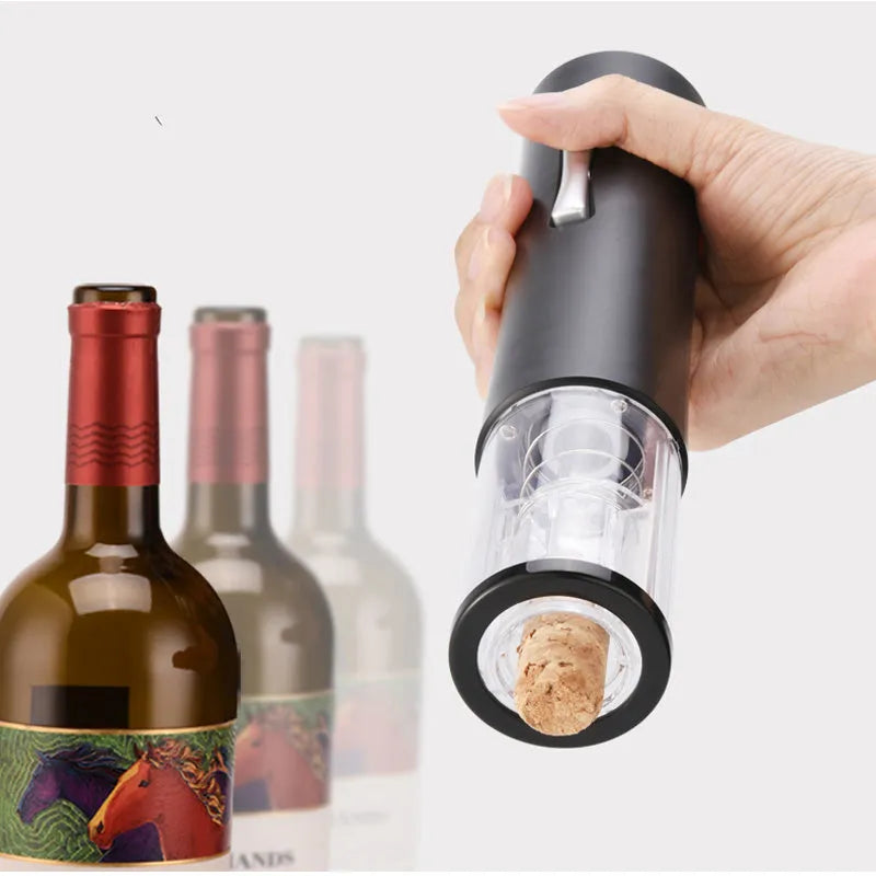 Electric wine opener set in black or red with foil cutter, 23cm ABS and aluminium alloy body