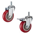 Medium purplish red 3 inch wear resistant seamless caster with brake for office furniture