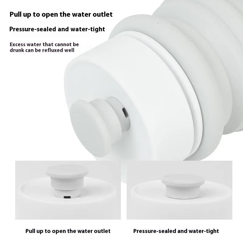 Silicone pet folding drinking cup collapsed and expanded for portable outdoor use with dogs or cats
